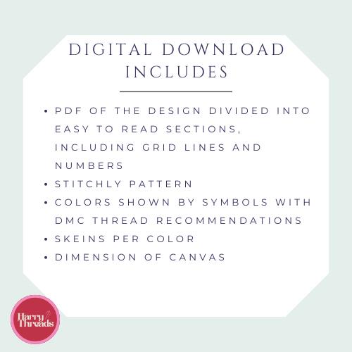 Yellow Gingham Needlepoint Photo Frame Chart | 5x7 Photo Holder (Digital Download)