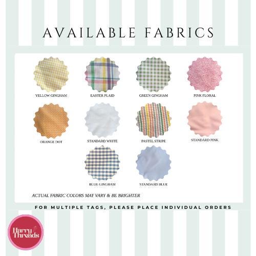 Personalized Easter Basket Applique Tags – Custom Bunny, Egg, & Carrot Name Tags